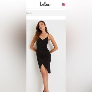 Lulu's Black Midi Dress NWT